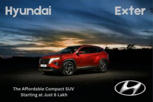 Hyundai Exter compact SUV in an urban setting, featuring alloy wheels and sunroof.